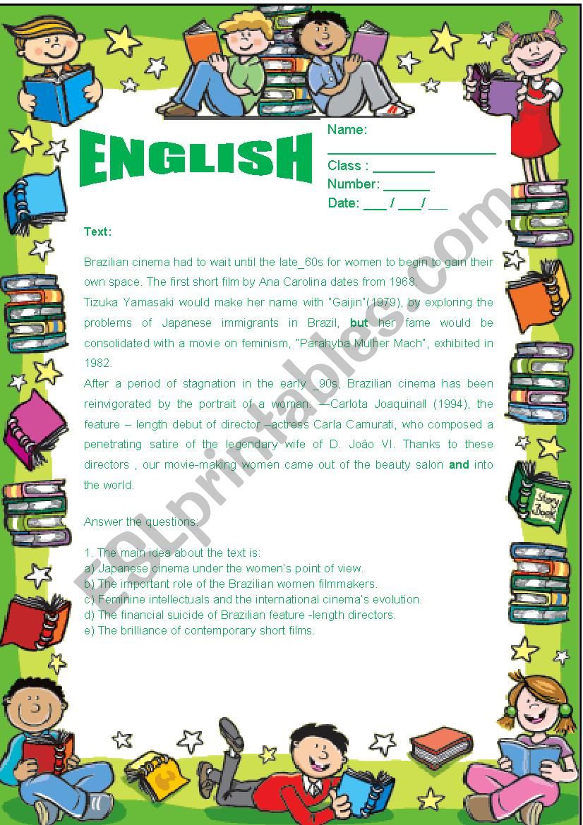 Brazilian cinema worksheet