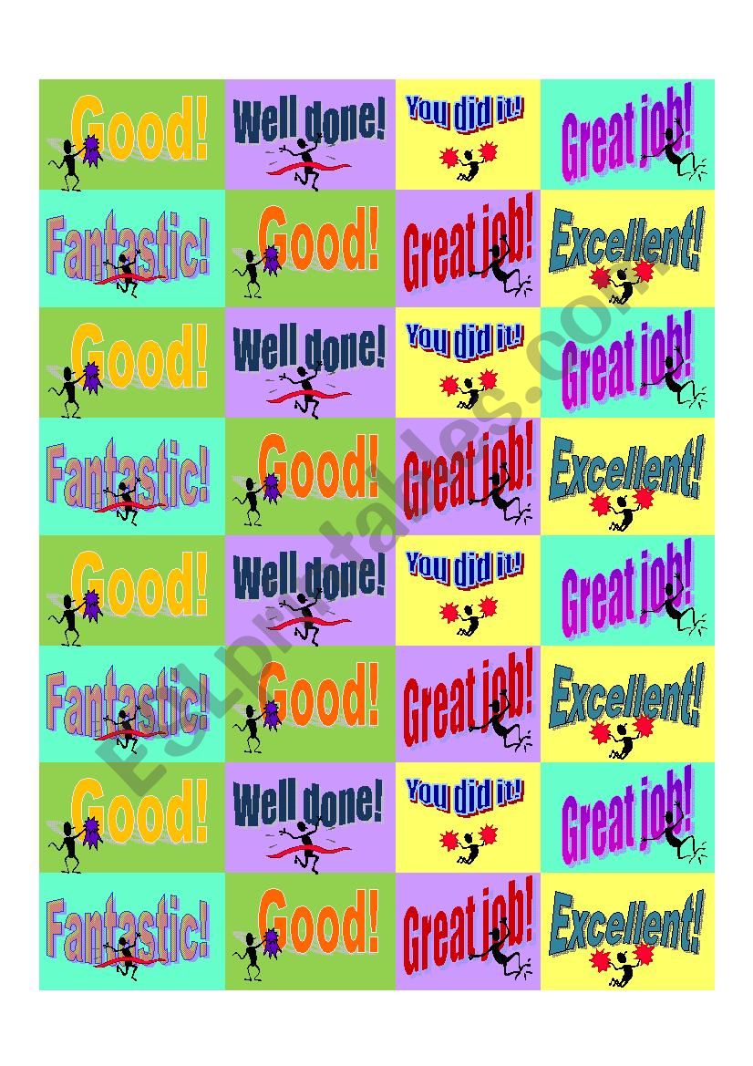 Motivation/reward stickers worksheet