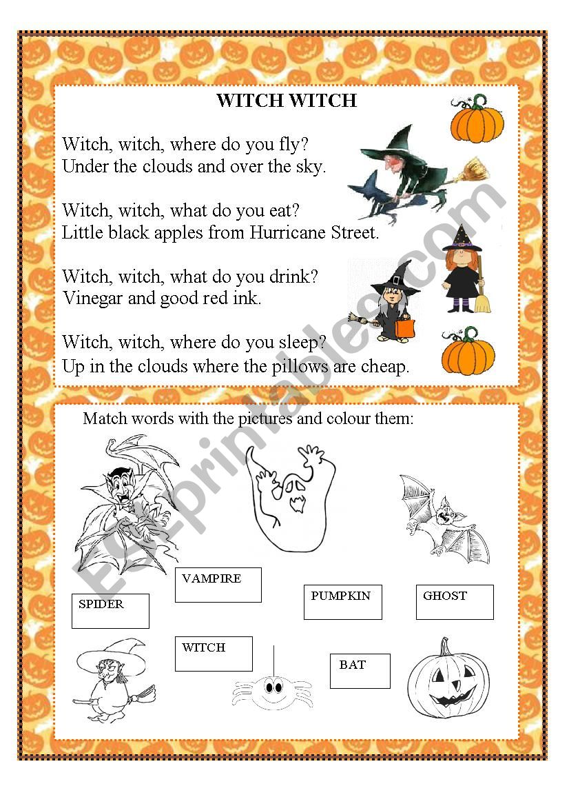 Halloween activity worksheet