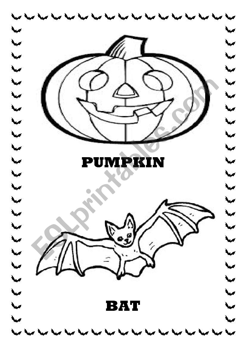 halloween flashcards worksheet