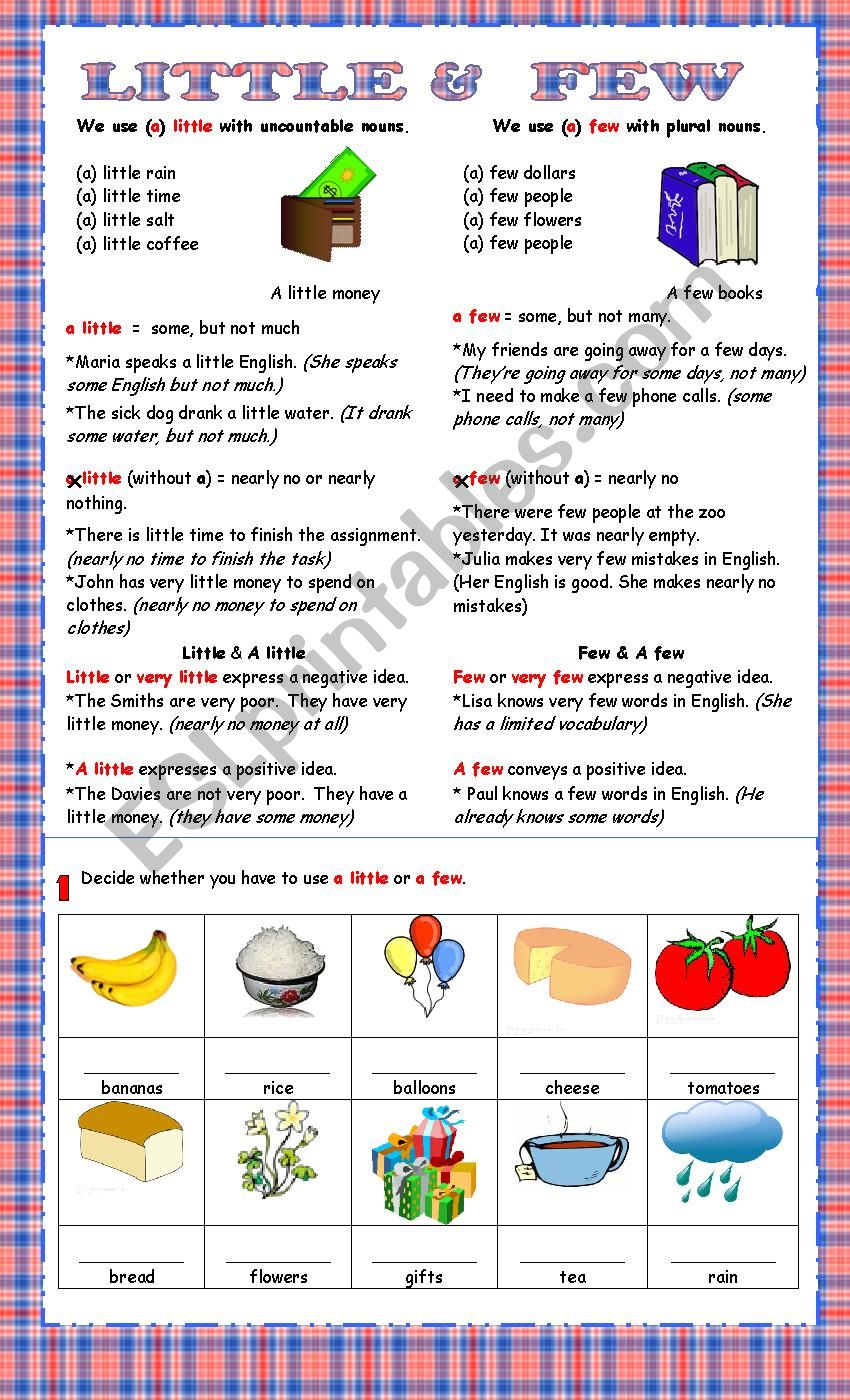  Little & Few worksheet