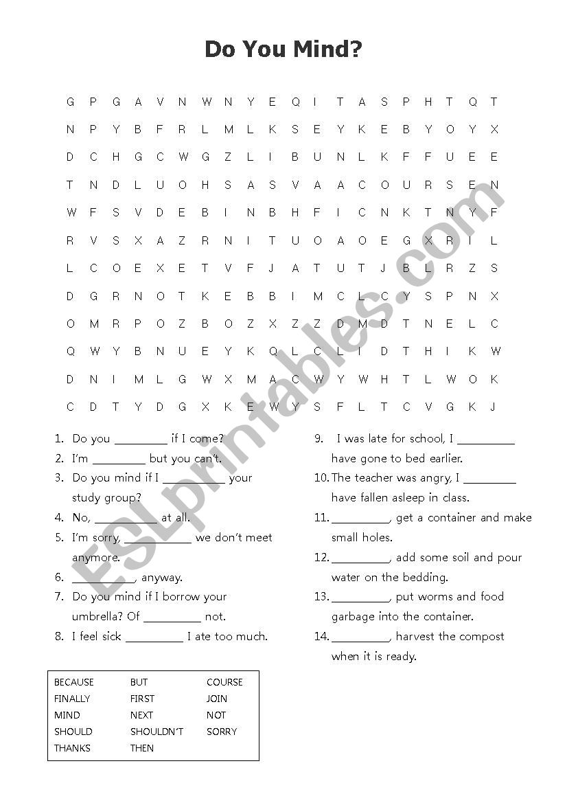 Do you mind if...? worksheet