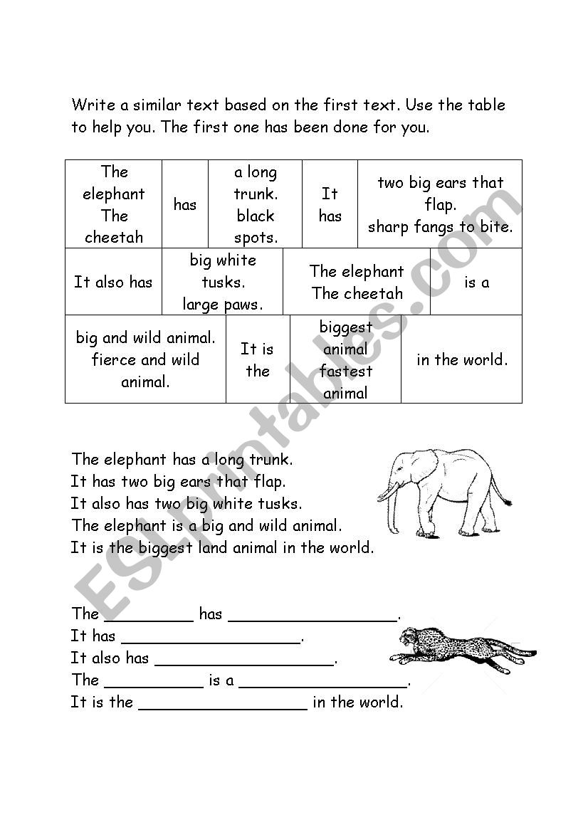 Animals. worksheet