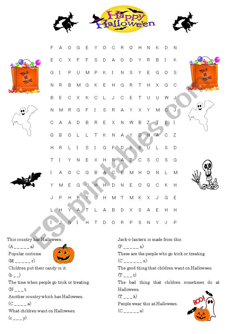 Happy Halloween worksheet