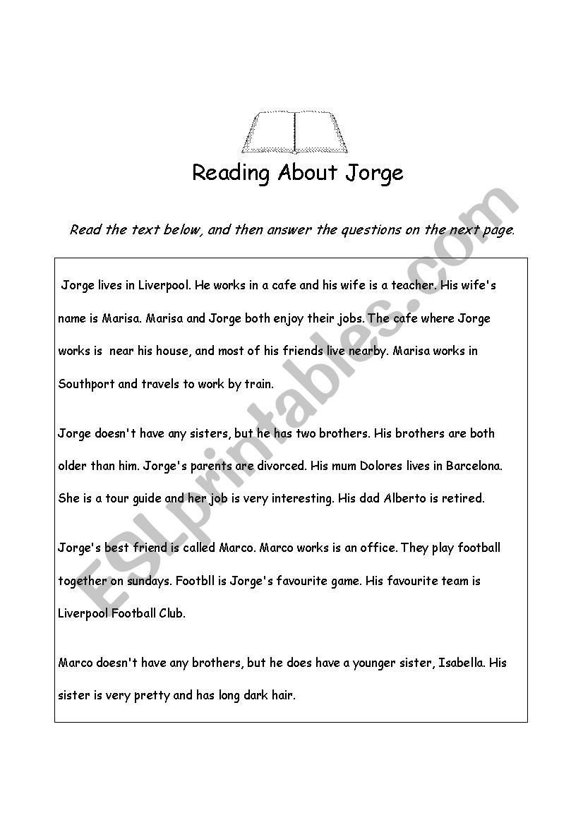 Reading Present Simple worksheet