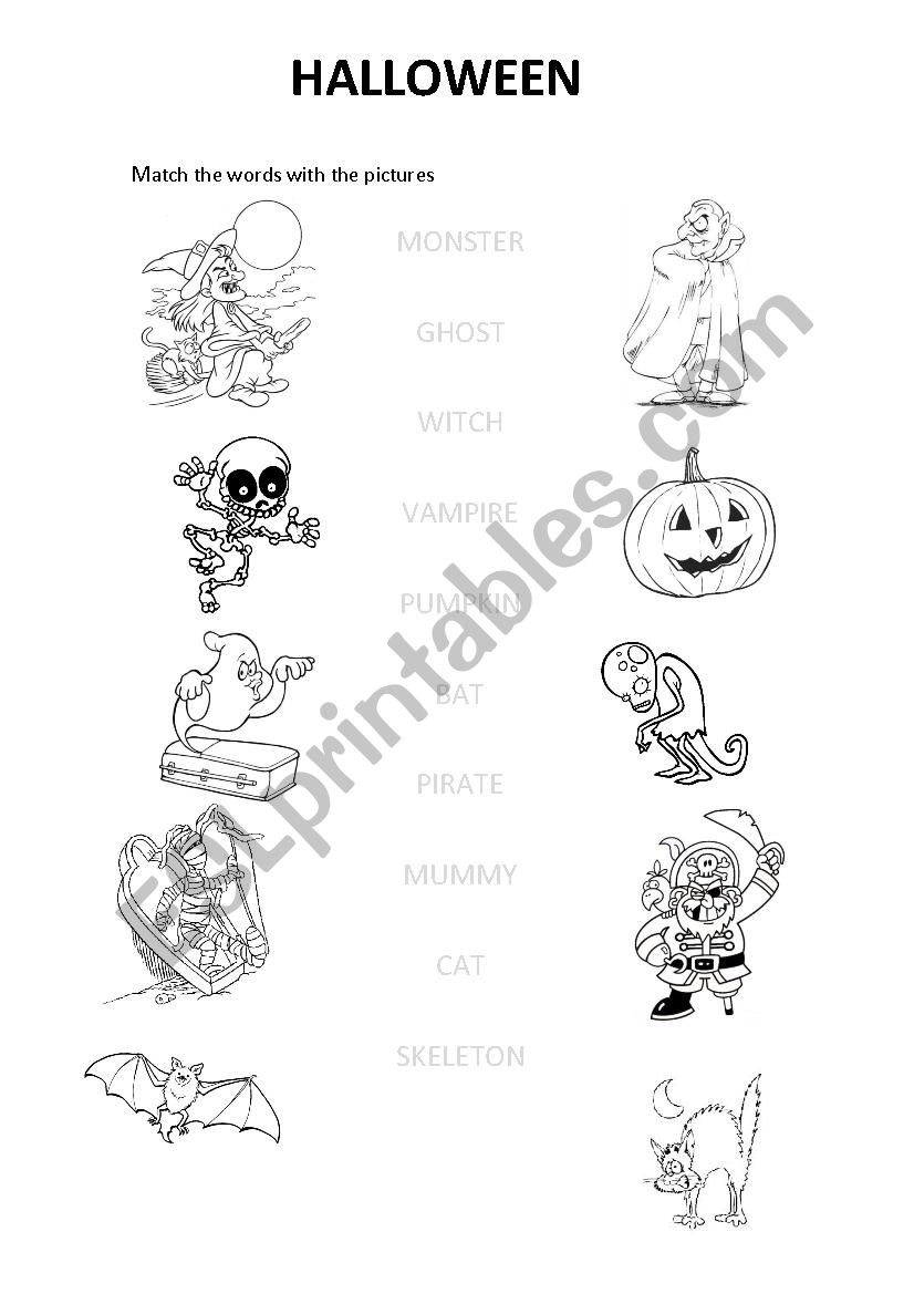 Halloween Matching worksheet