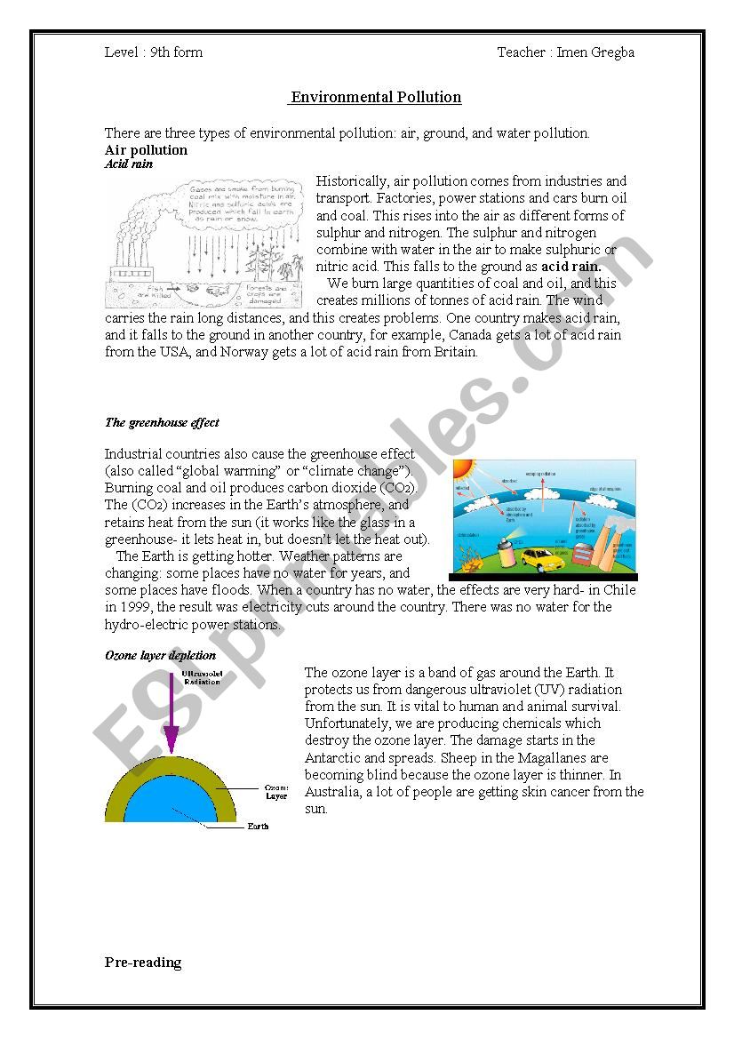 Environmental pollution 9th form