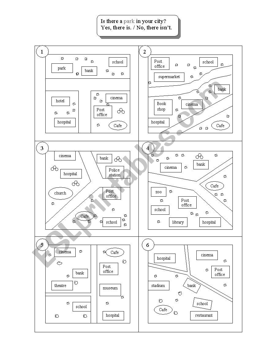 is there a park in your city? worksheet