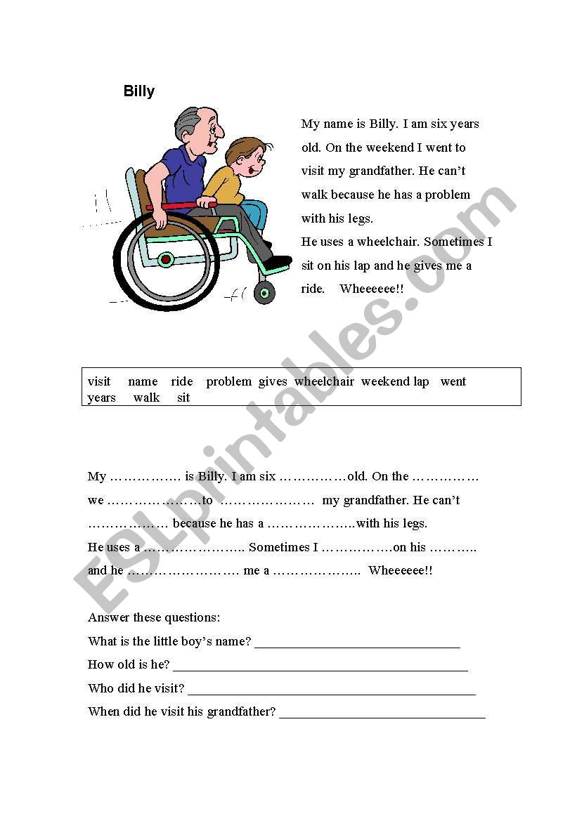 Billy worksheet