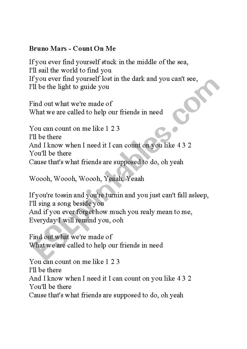 first conditional song worksheet