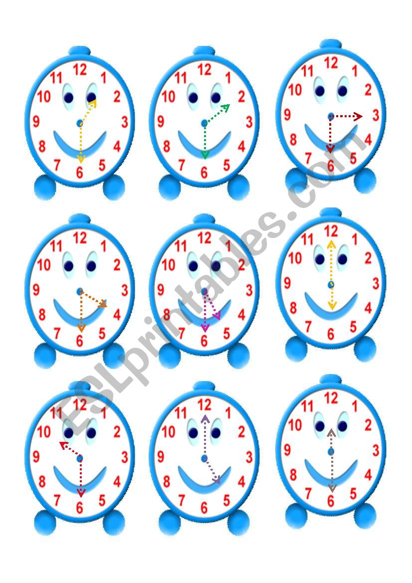 TELLING TIME FLASHCARDS worksheet