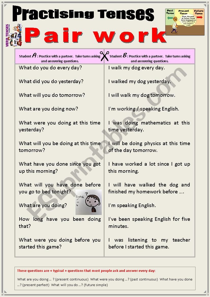 Practicing Tenses Worksheet