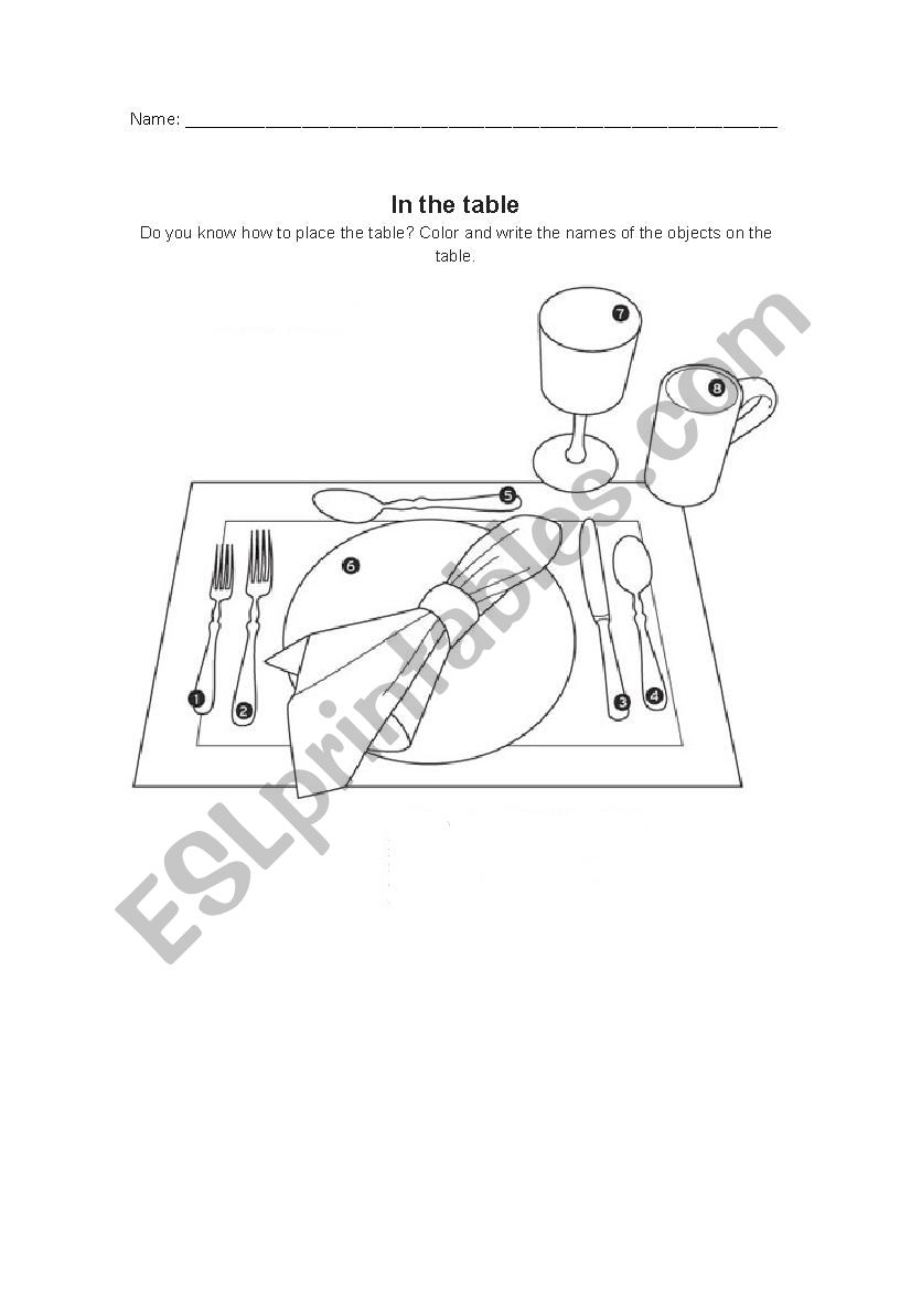 In the table worksheet