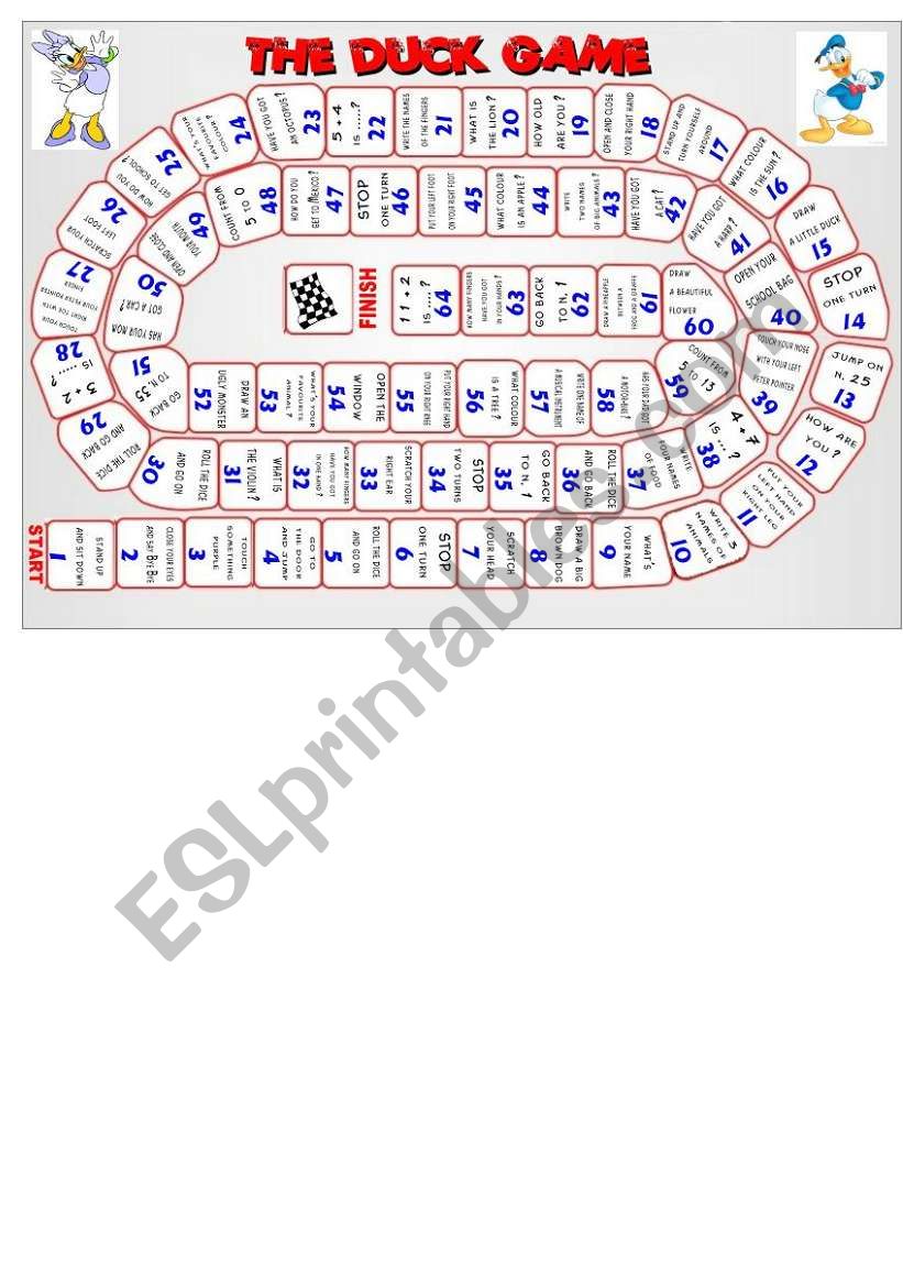 THE DUCK GAME worksheet