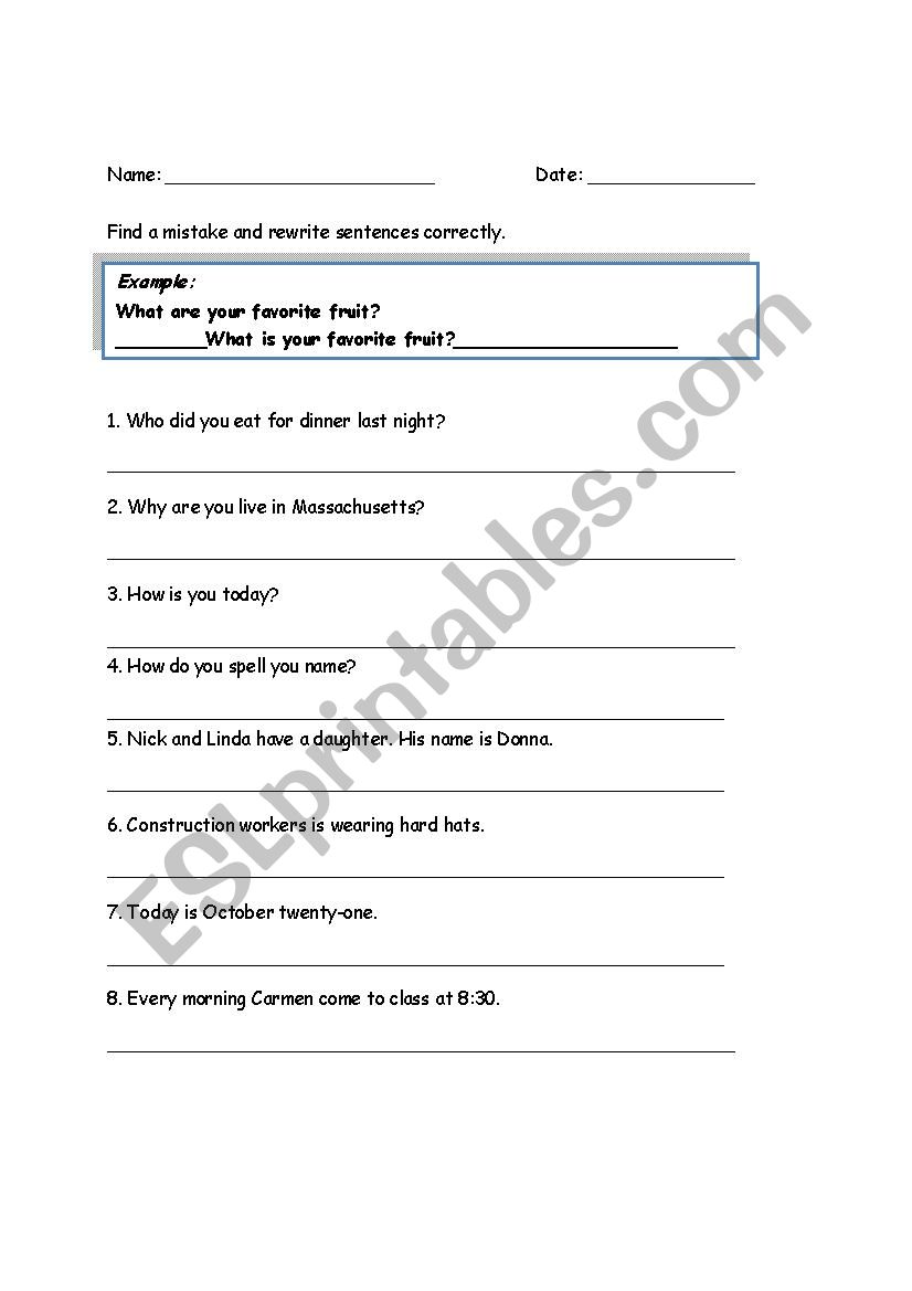 correct-sentences-simple-grammar-practice-esl-worksheet-by-agnieszka-c