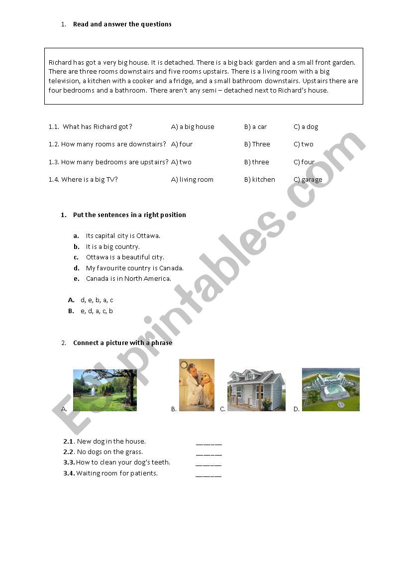 placement test worksheet