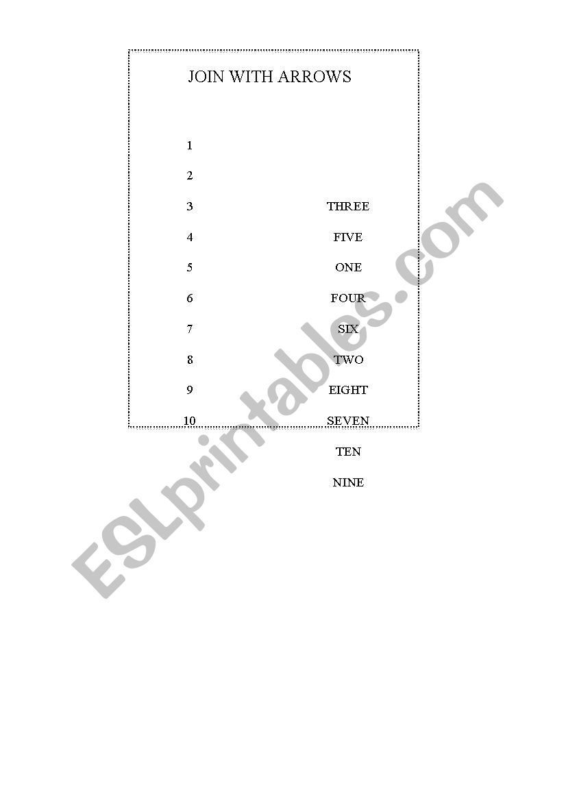 Numbers worksheet