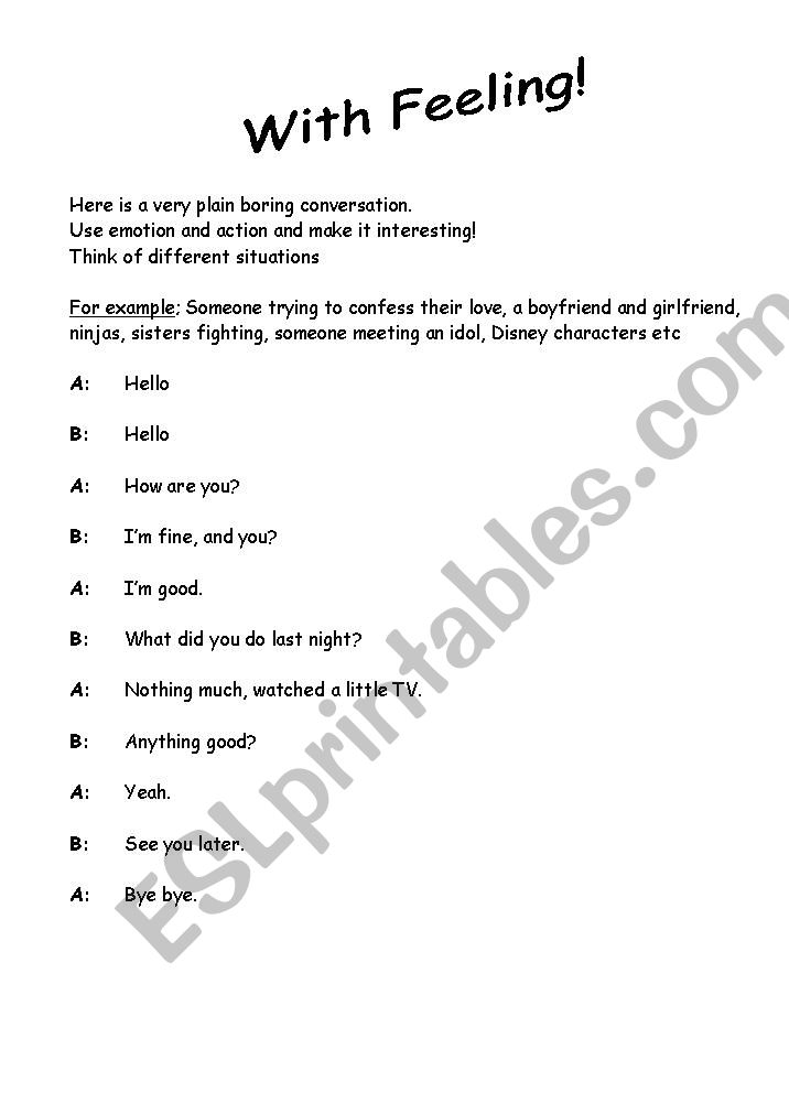 Empty Dialogue worksheet