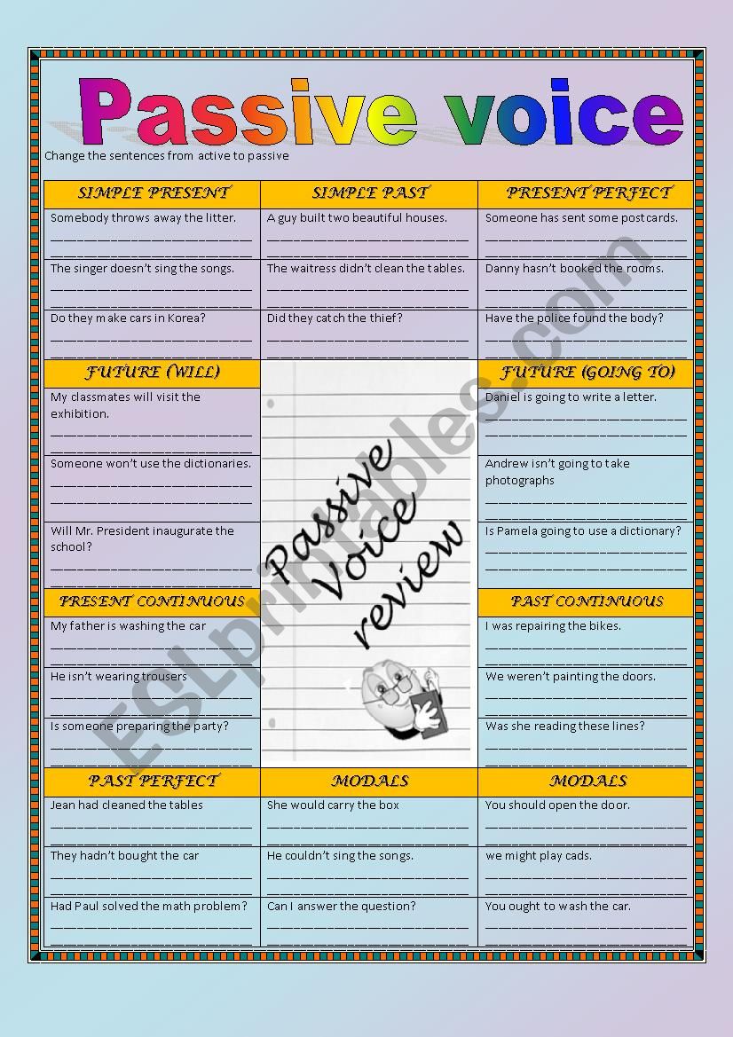 Passive Voice review + key worksheet