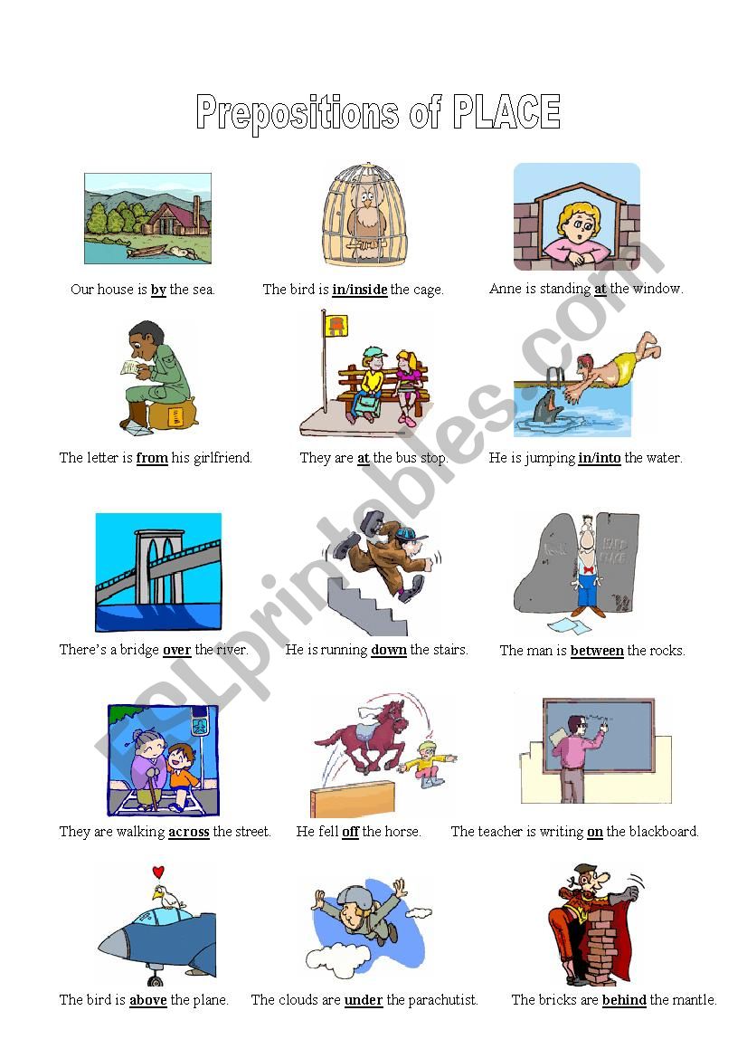 Prepositions of Place worksheet