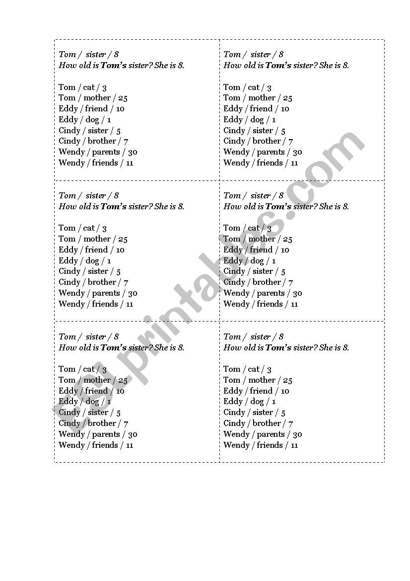 Possessives worksheet