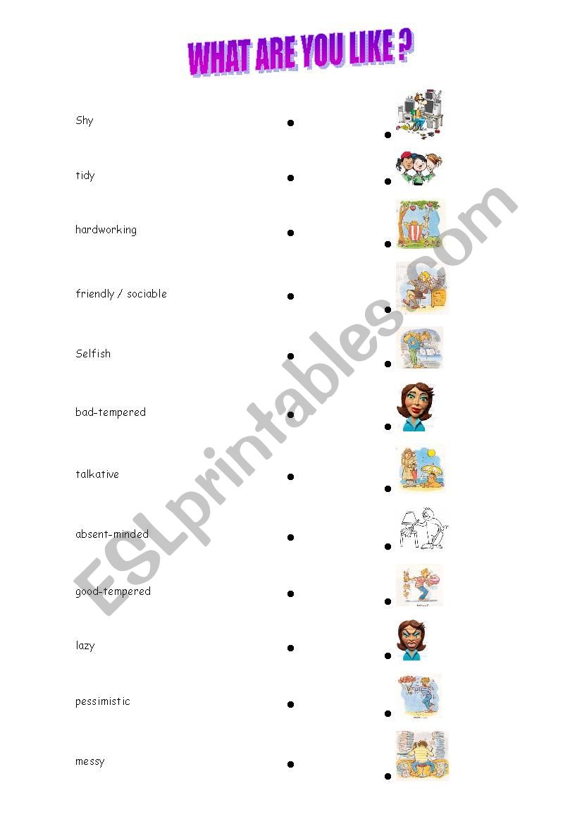 What are you like ? worksheet