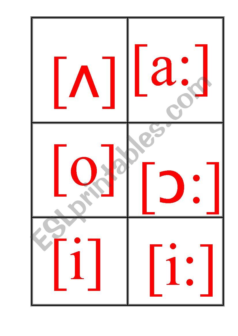 English sounds worksheet