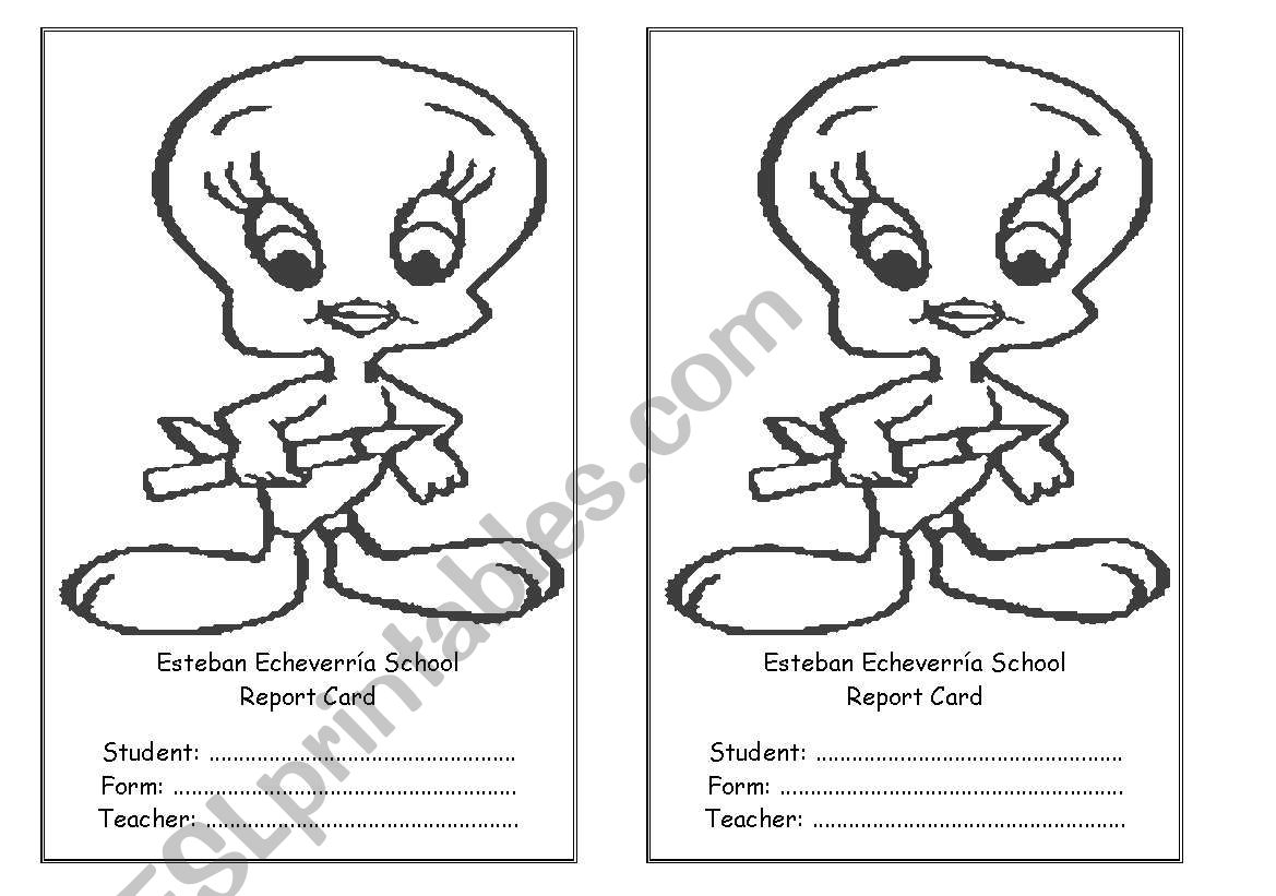 Report Card worksheet