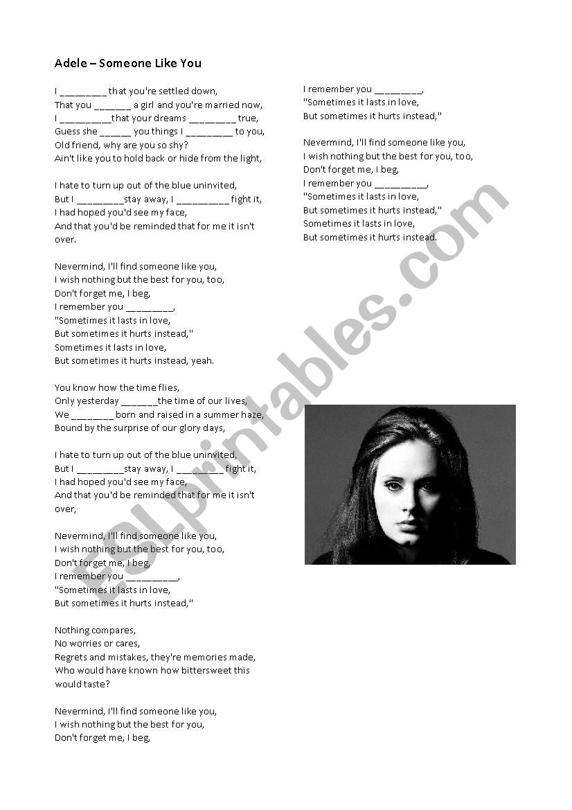 Adele - song for irregular verbs