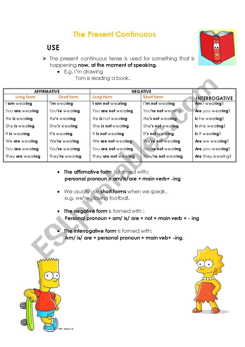 The Present Continuous worksheet