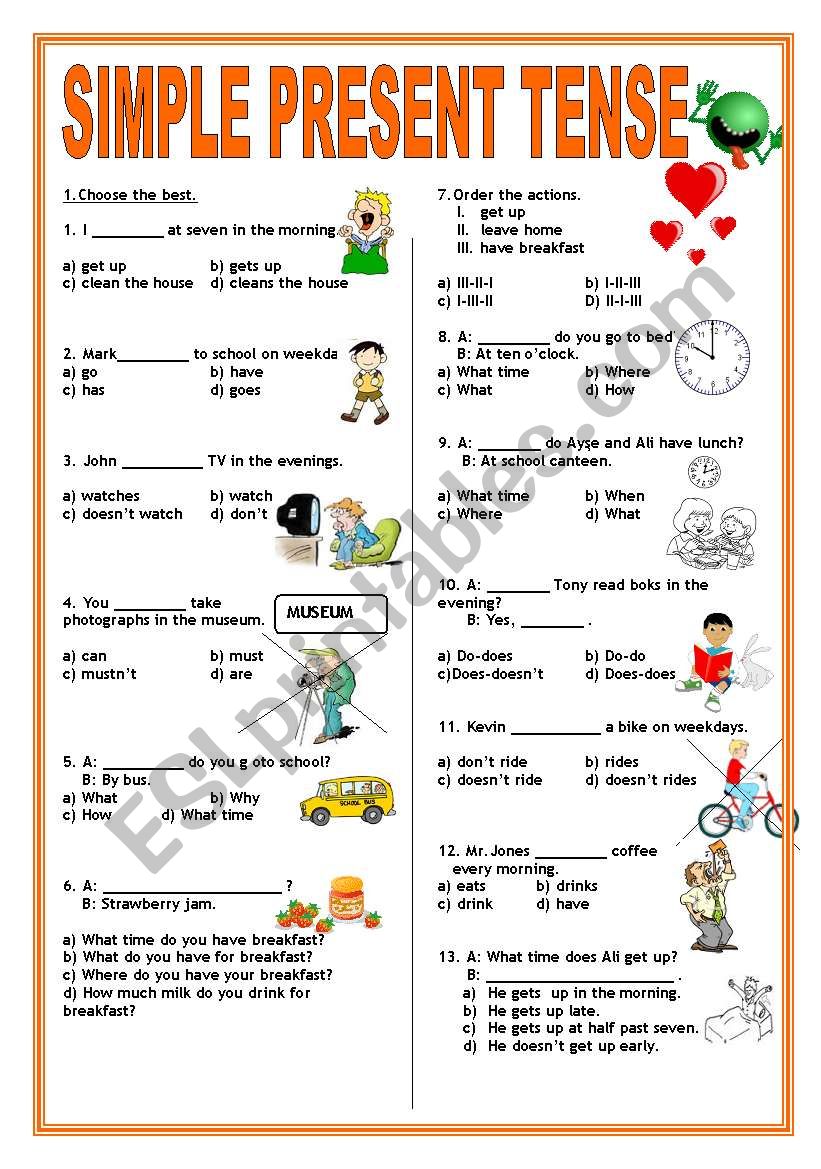 Present Tense Of Have Worksheets