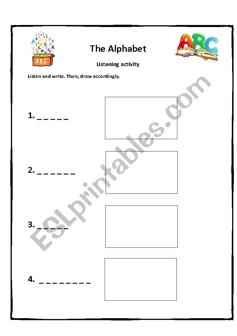 Alphabet Listening Activity worksheet