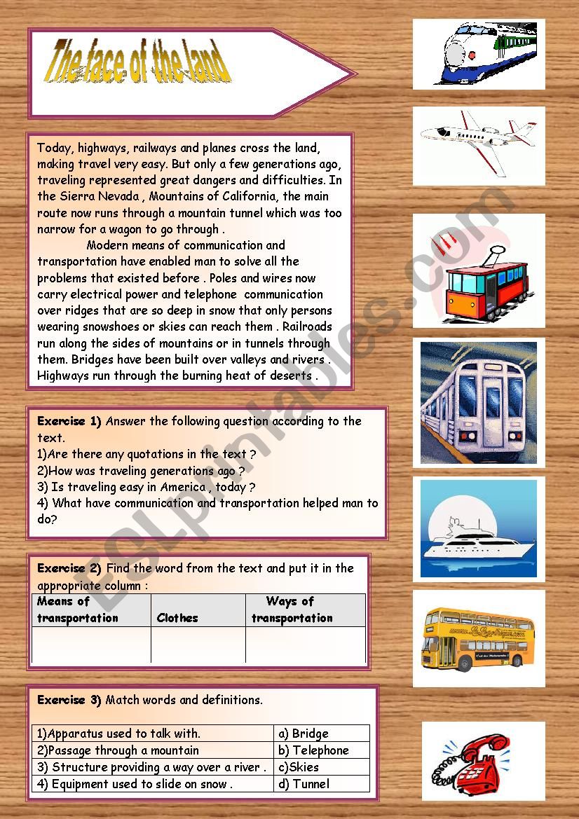 development in transportation and communication