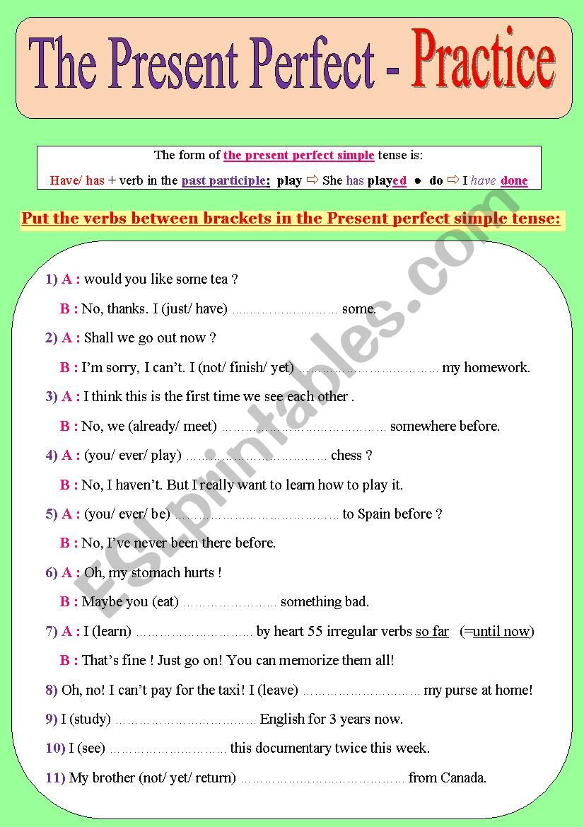the present perfect simple _ Practice