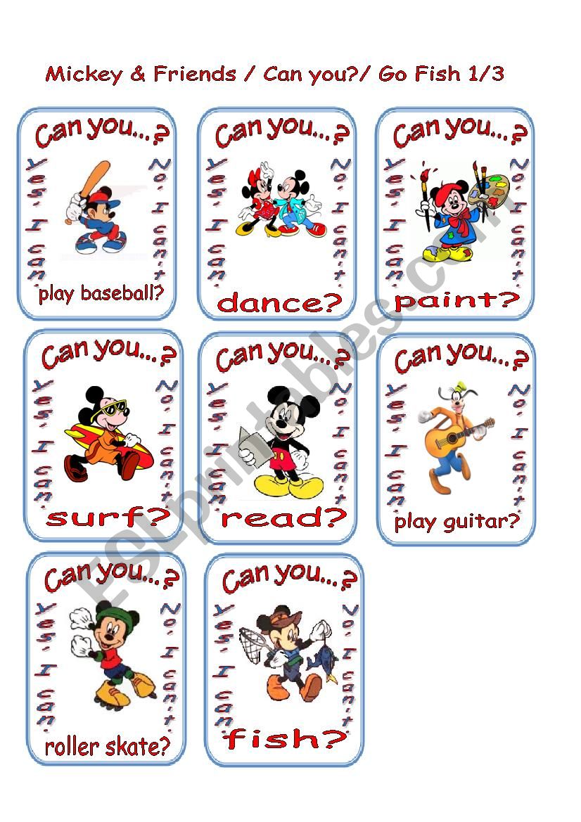 Can you.. Mickey and Friends Go Fish 1/3