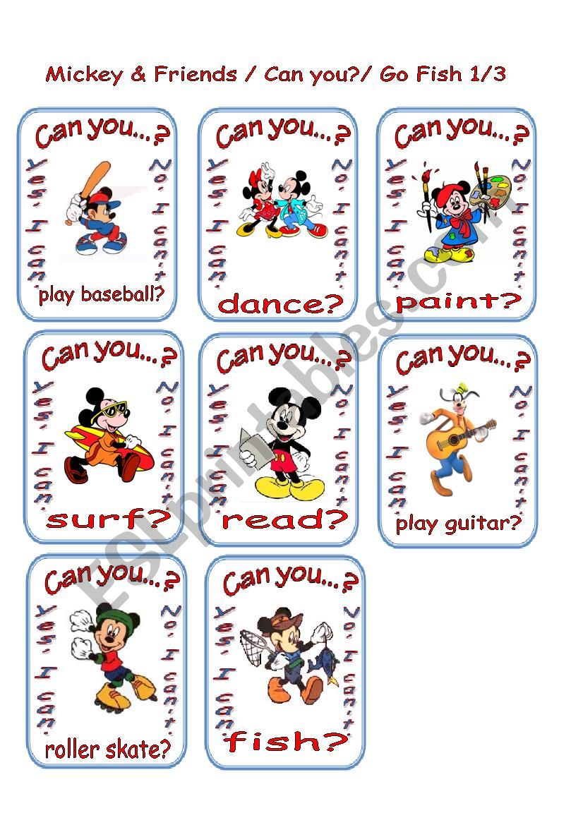 Can you.. Mickey and Friends Go Fish 1/3
