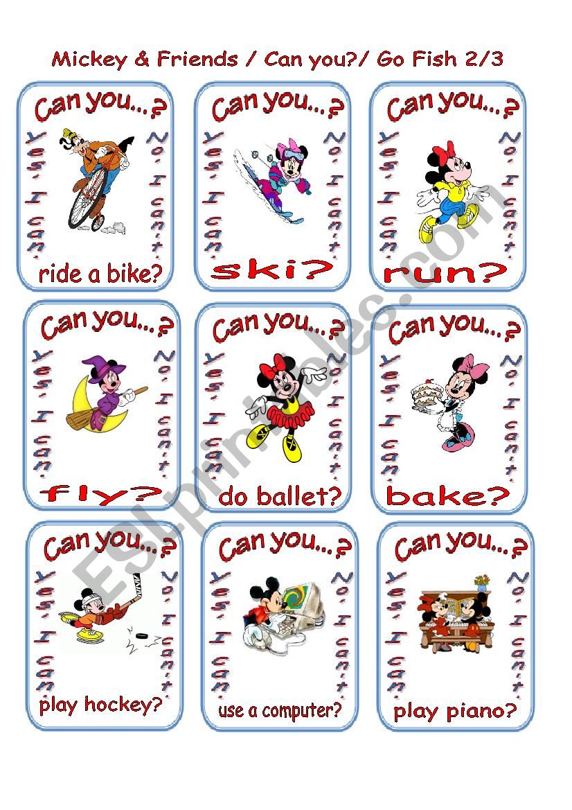 Can you...Mickey and Friends Go Fish 2/3