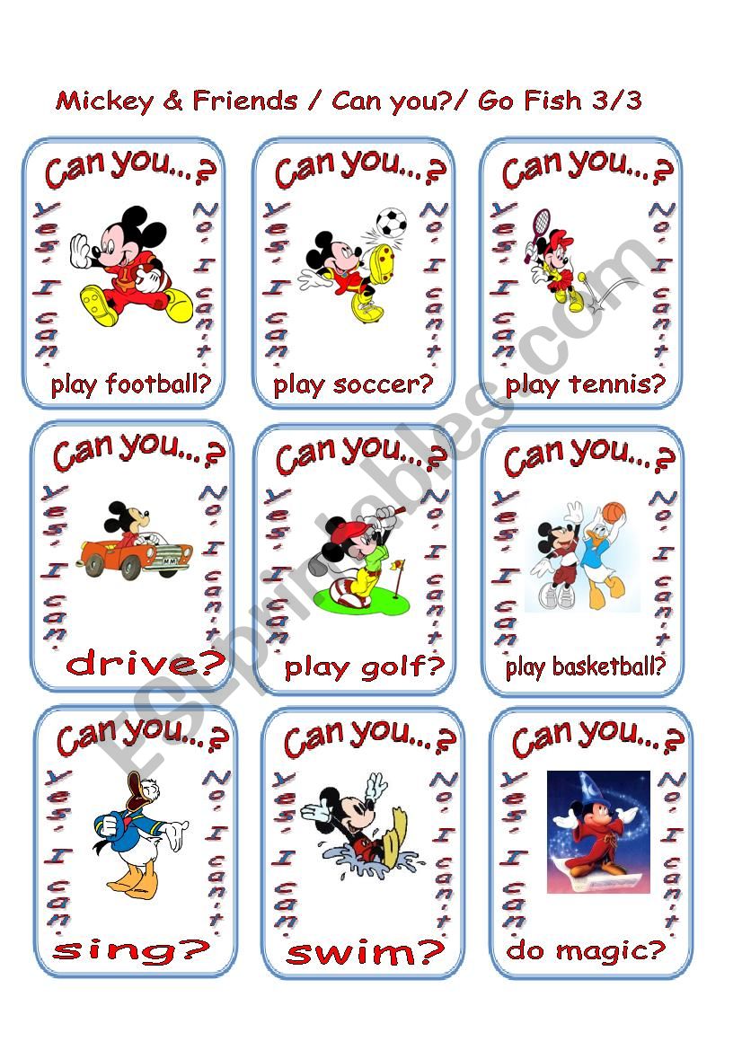 Can you...Mickey and Friends Go Fish 3/3