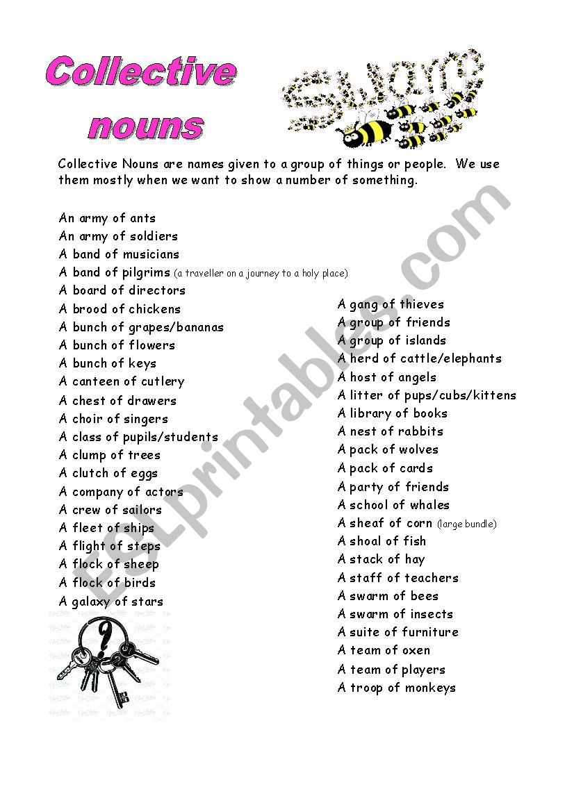 Collective Nouns worksheet