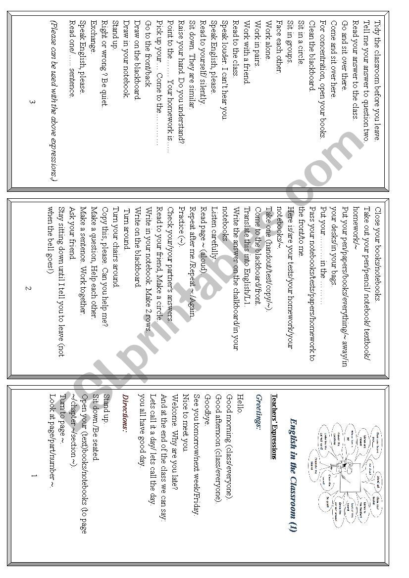 Classroom Expressions( teachers) -2 pages