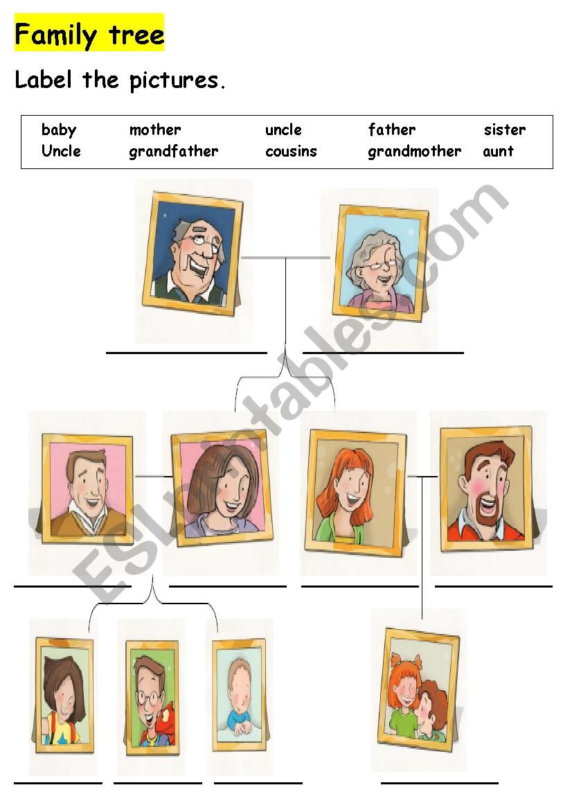 Family tree worksheet