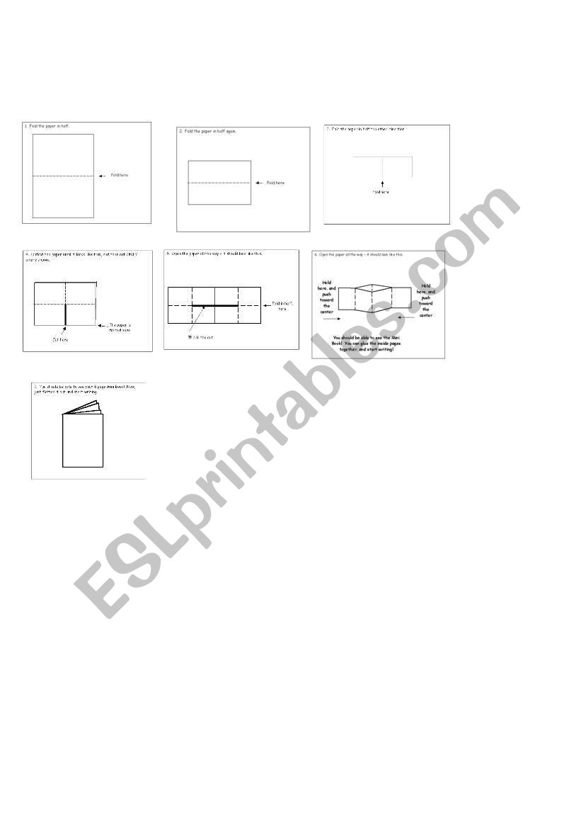 Mini Book worksheet