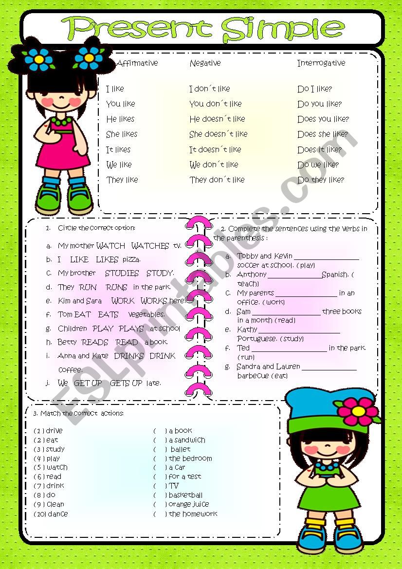 Present simple worksheet