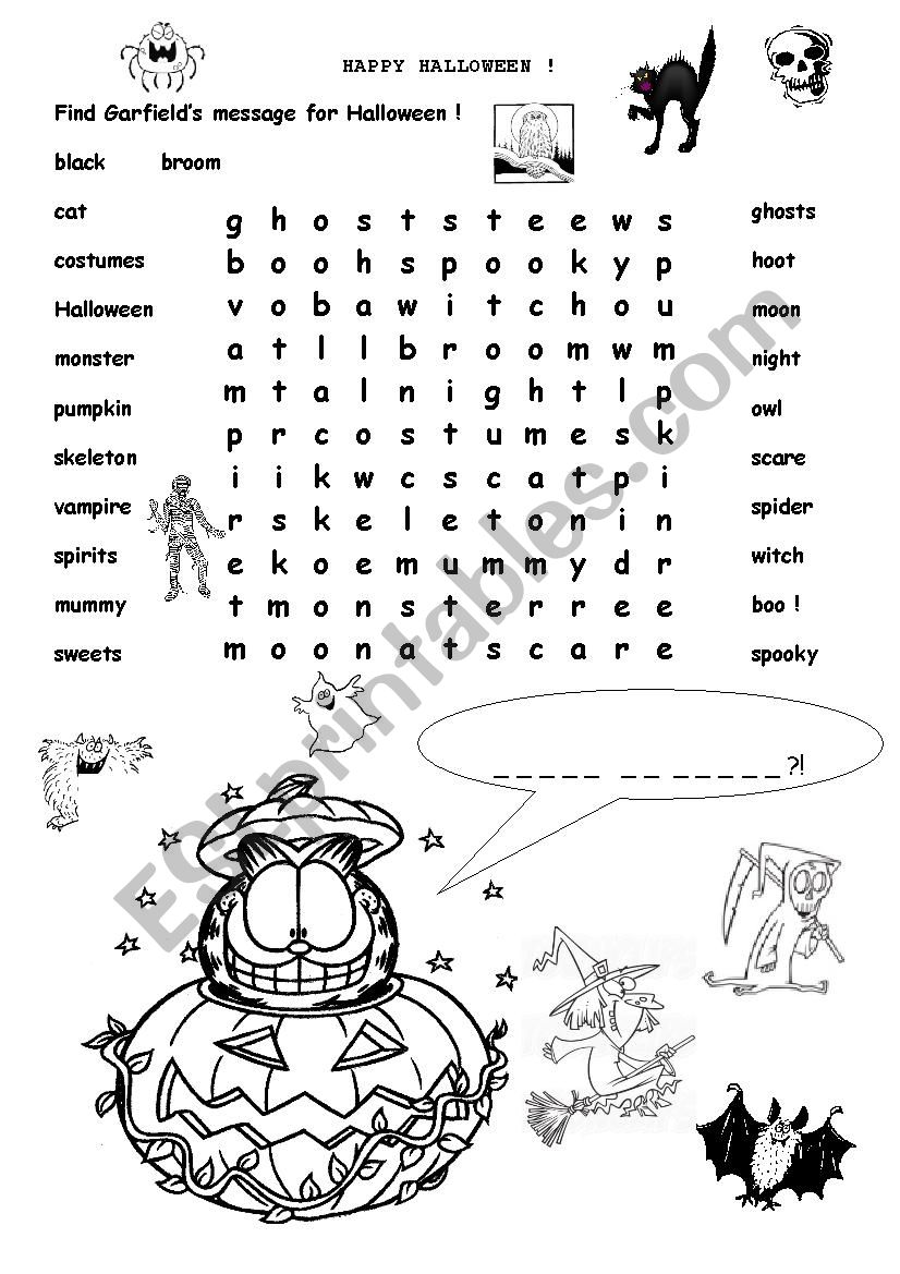 Halloween for kids worksheet