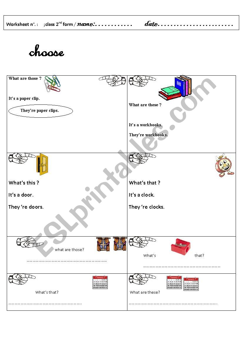 demonstratives worksheet