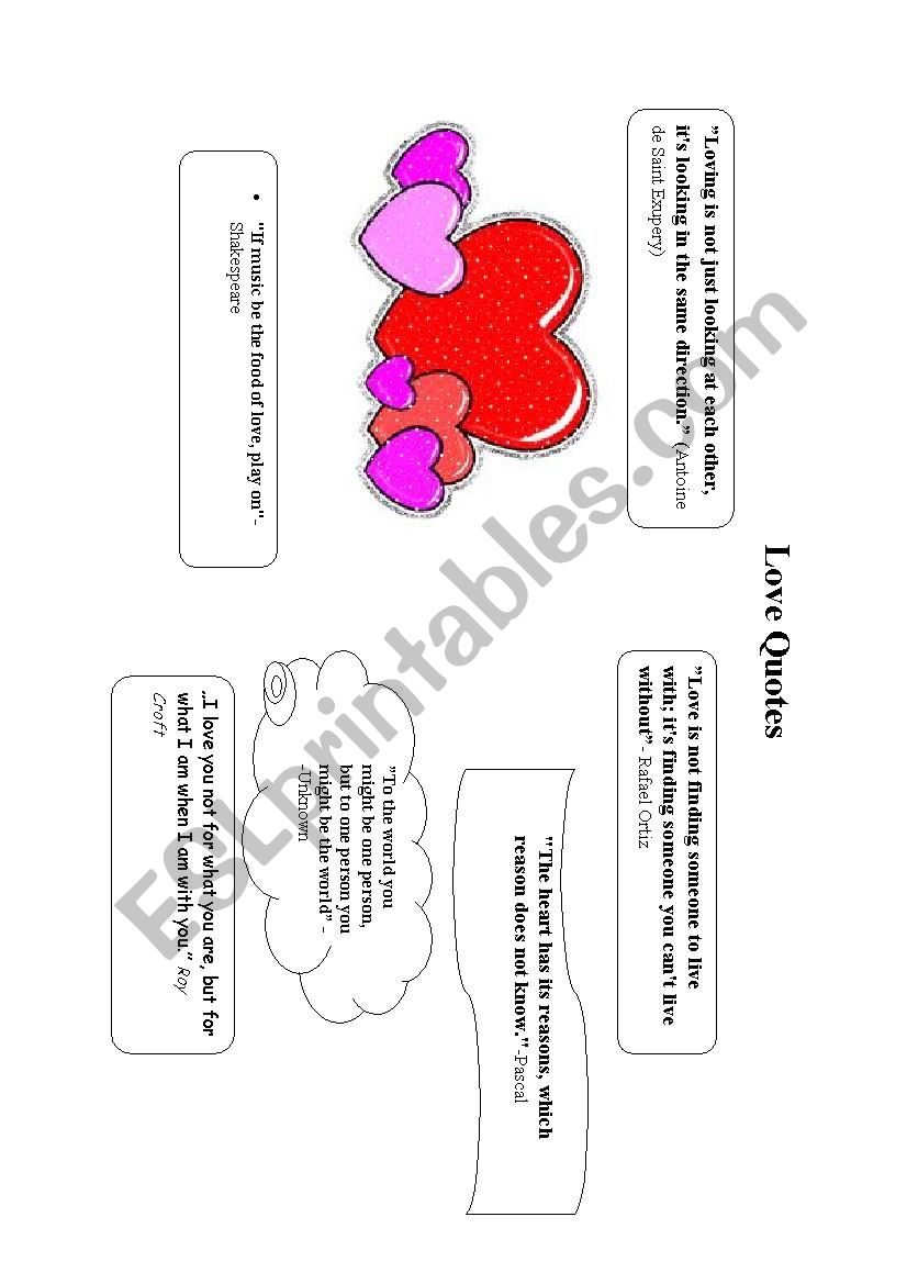Love Quotes worksheet