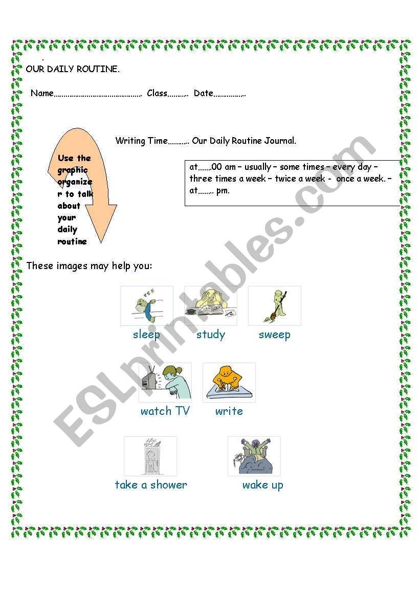 writing about daily routines worksheet