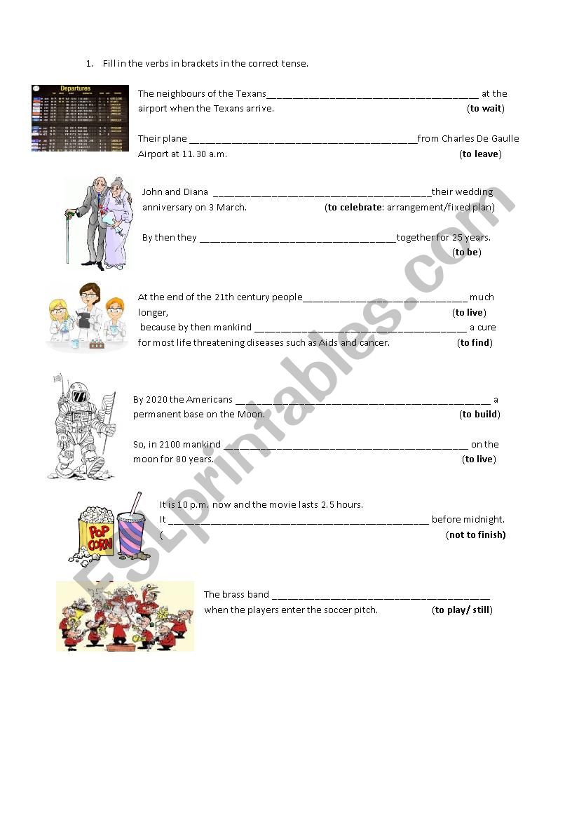 Test future tenses worksheet