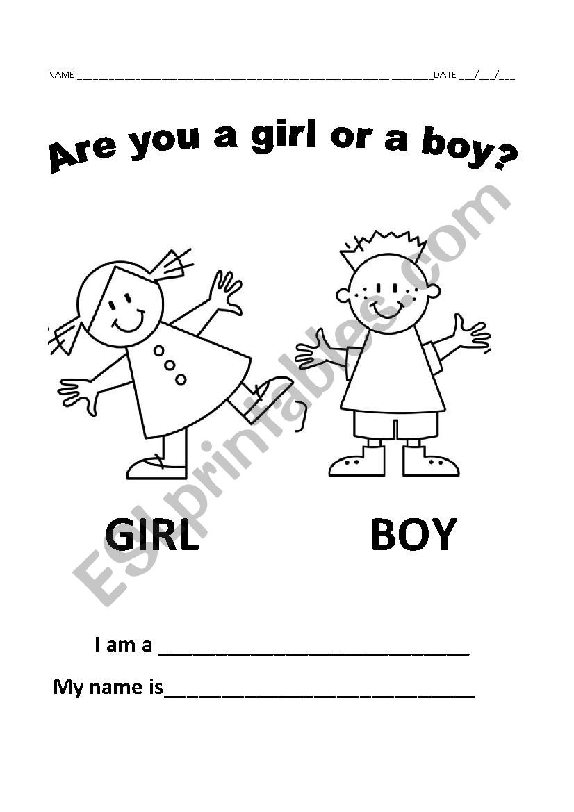 Girl or boy worksheet