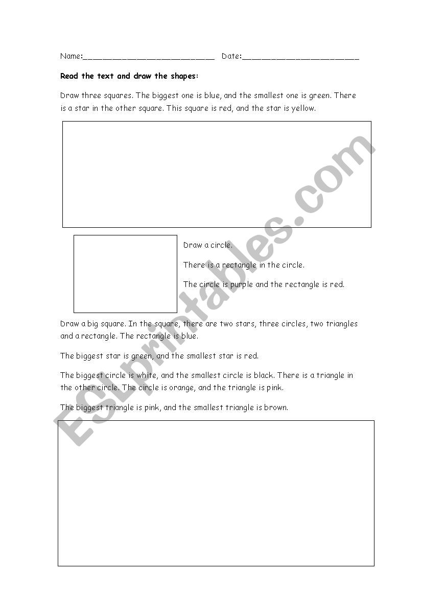 Shapes worksheet